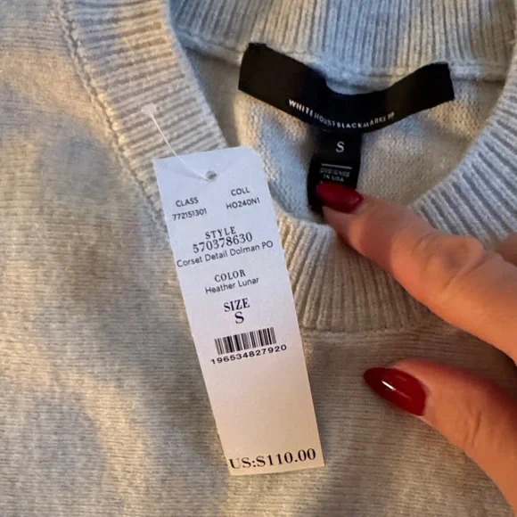 WHBM Elegant Light Heather Gray Pullover Sweater - Picture 6 of 12